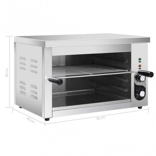 VidaXL Gastronorm Asador Eléctrico 3000W Acero Inoxidable