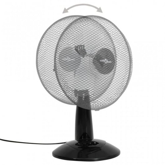 VidaXL Ventilador de Sobremesa 40W Negro
