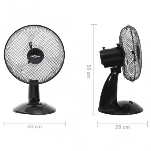 VidaXL Ventilador de Sobremesa 40W Negro