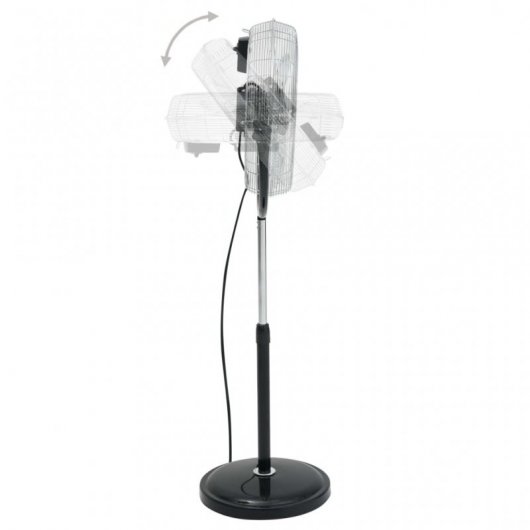 VidaXL Ventilador de Pie 100W Negro