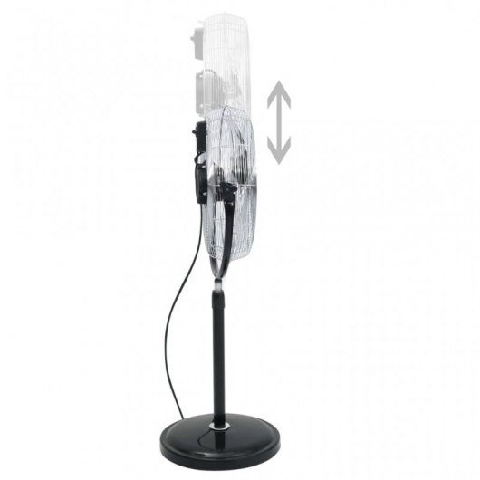 VidaXL Ventilador de Pie 100W Negro