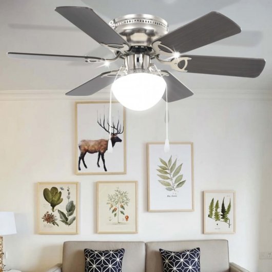 VidaXL Ventilador de Techo con Luz 115W Marrón Oscuro