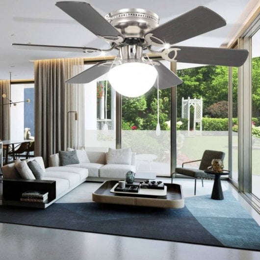 VidaXL Ventilador de Techo con Luz 115W Marrón Oscuro