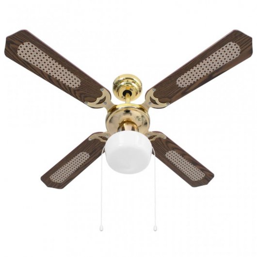 VidaXL Ventilador de Techo con Luz 38.5W Marrón/Dorado