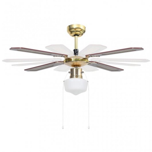 VidaXL Ventilador de Techo con Luz 38.5W Marrón/Dorado