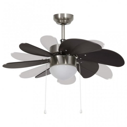 VidaXL Ventilador de Techo con Luz 39W Marrón Oscuro