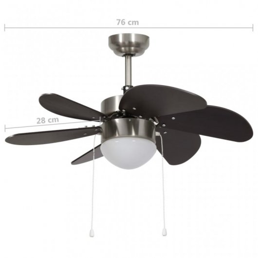 VidaXL Ventilador de Techo con Luz 39W Marrón Oscuro