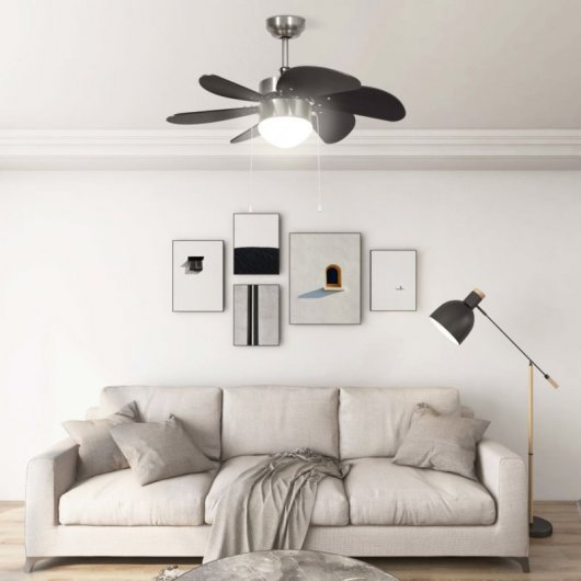 VidaXL Ventilador de Techo con Luz 39W Marrón Oscuro