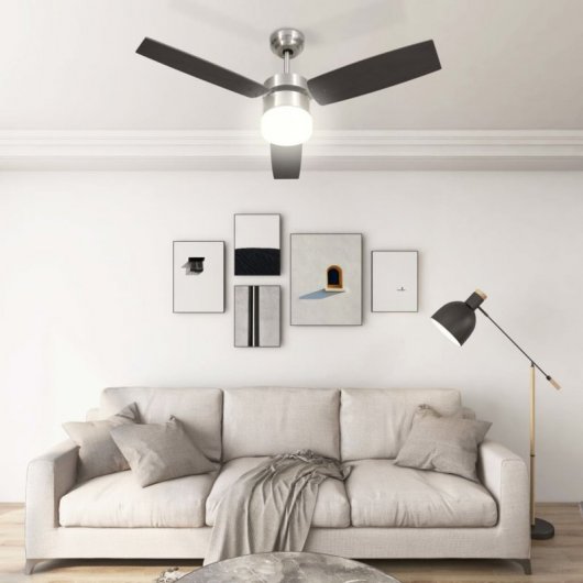 VidaXL Ventilador de Techo con Luz y Mando 41W Marrón Oscuro