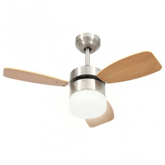 VidaXL Ventilador de Techo con Luz y Mando 39W Marrón Claro