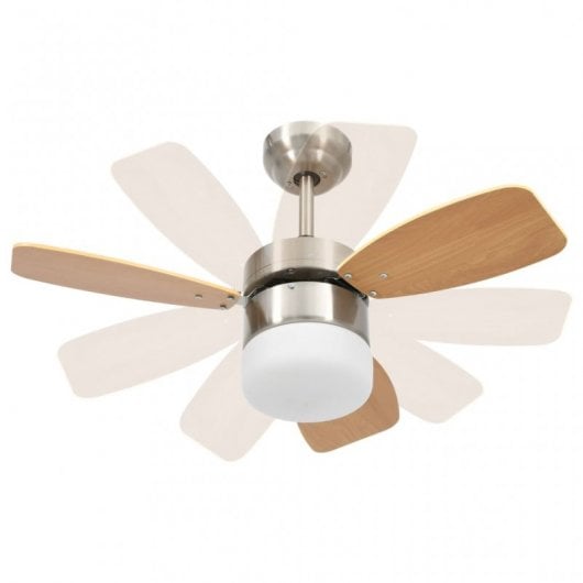 VidaXL Ventilador de Techo con Luz y Mando 39W Marrón Claro