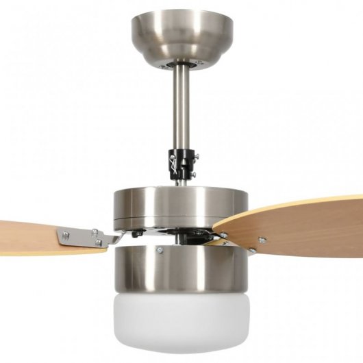 VidaXL Ventilador de Techo con Luz y Mando 39W Marrón Claro