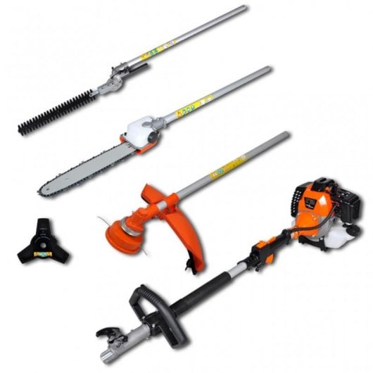 VidaXL Kit Cortasetos + Sierra de Cadena + Desbrozadora + Recortador de Césped