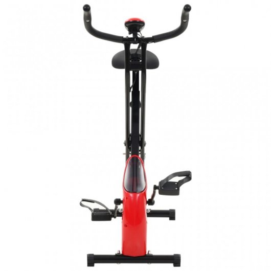 VidaXL Bicicleta Estática Magnética Plegable con Pulsómetro Negra/Roja