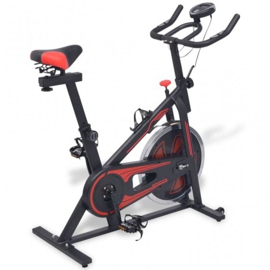 VidaXL Bicicleta Training com Sensores de Pulso Preta/Vermelha