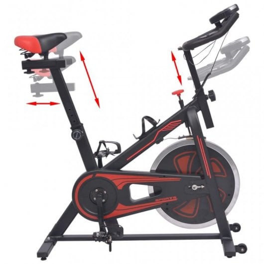 VidaXL Bicicleta Training com Sensores de Pulso Preta/Vermelha