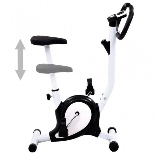 Cyclette VidaXL con nastro di resistenza bianco/nero