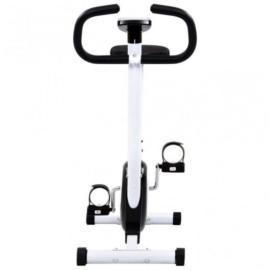 Cyclette VidaXL con nastro di resistenza bianco/nero