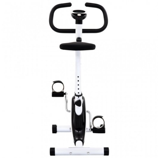 Cyclette VidaXL con nastro di resistenza bianco/nero