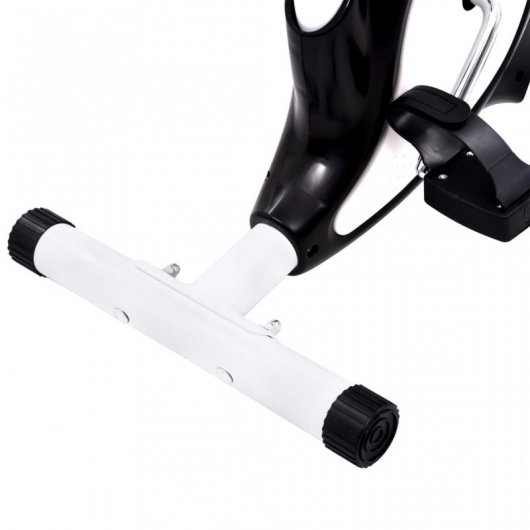 Cyclette VidaXL con nastro di resistenza bianco/nero
