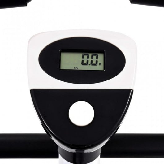 Cyclette VidaXL con nastro di resistenza bianco/nero