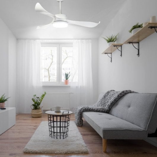 Sulion Ventilador de Techo con Luz y Mando 35W Blanco