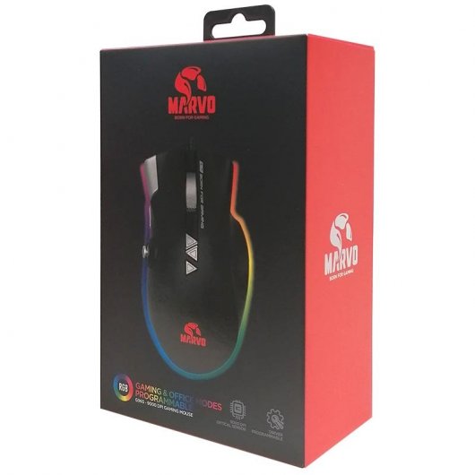 Mouse da gioco Scorpion MA-M960 9000 DPI Nero