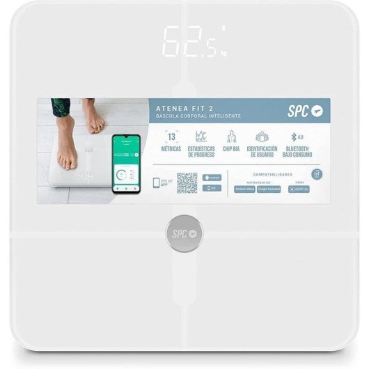 SPC Atenea Fit 2 Báscula de Baño Inteligente Blanca
