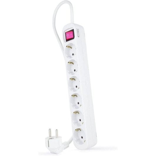 Régua de tomadas Nanocable 10.37.0006 6 tomadas proteção infantil interruptor cabo 1,4 m branca