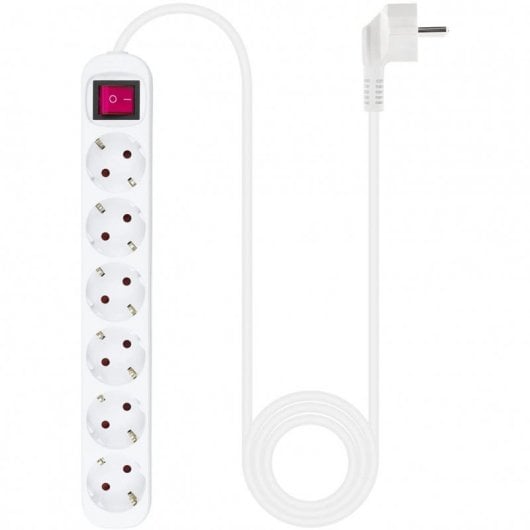 Nanocable Extensão com Proteção 6 tomadas Schuko 1.4m Branco