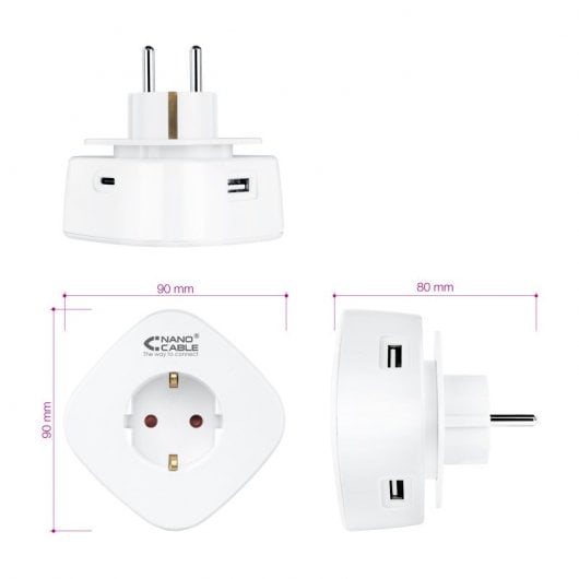 Nanocable Toma de Corriente con 3 USB