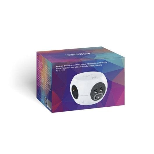 Multiprise Nanocable 3 Prises 2 USB-A 2 USB-C avec Charge Sans Fil et Interrupteur