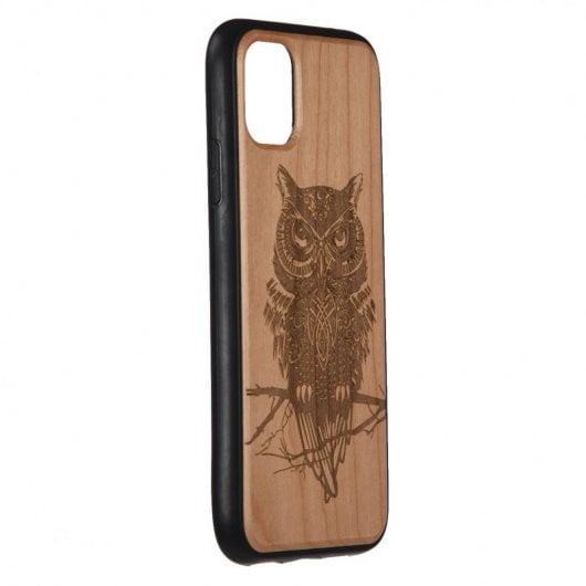 Funda de Búho en Madera Tallada para iPhone 11 Pro