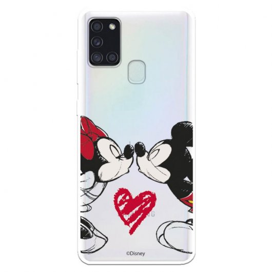 Funda Oficial de Disney Mickey y Minnie Beso Clásicos Disney para Samsung Galaxy A21S