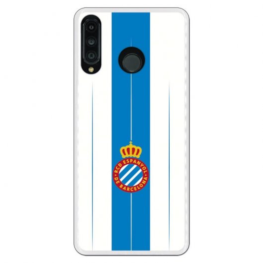 Funda Oficial RCD Espanyol Escudo 1a Equipación para Huawei P30 Lite