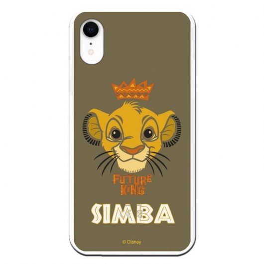 Funda Oficial El Rey León Disney Simba Fondo Marrón Transparente para iPhone XR