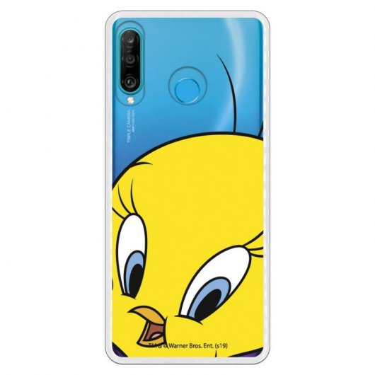 Funda Oficial Warner Bros Looney Tunes Cara Piolín Transparente para Huawei P30 Lite