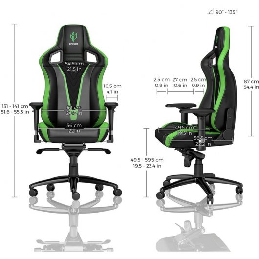 Noblechairs Epic Sprout Edition Silla Gaming Cuero Sintético Negra/Verde