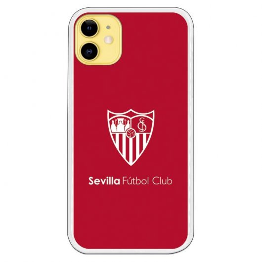 Funda Licencia Oficial Sevilla FC Monocromo Fondo Rojo para iPhone 11