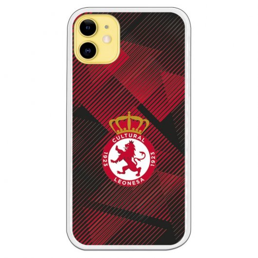 Funda Licencia Oficial Cultural y Deportiva Leonesa Escudo Trama Roja y Negra para iPhone 11