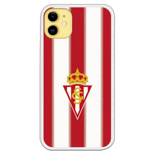 Funda Licencia Oficial Real Sporting de Gijón Fondo Rojiblanco para iPhone 11
