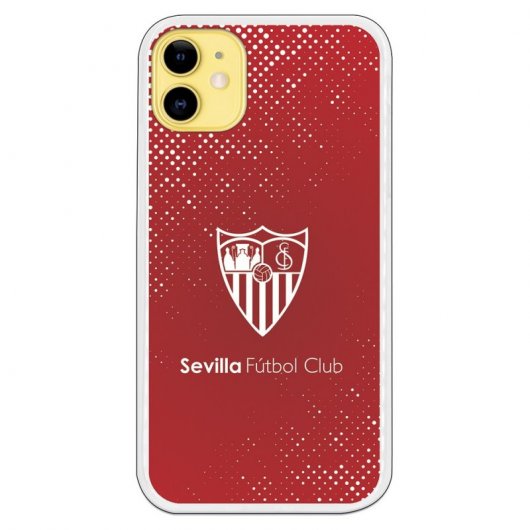 Funda Licencia Oficial Sevilla FC Trama y Escudo Blanco para iPhone 11