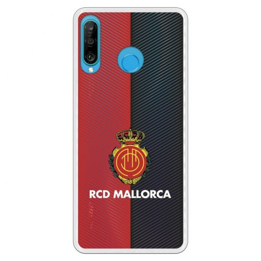 Funda Licencia Oficial RCD Mallorca Diagonales Transparente para Huawei P30 Lite