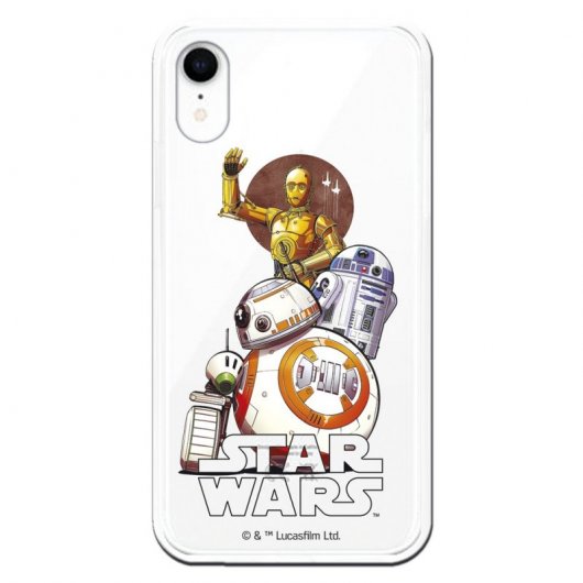 Funda Oficial de Star Wars Personajes Robots para iPhone XR