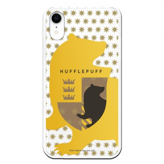 Funda para Oficial de Harry Potter Hufflepuff Escudo Silueta iPhone XR