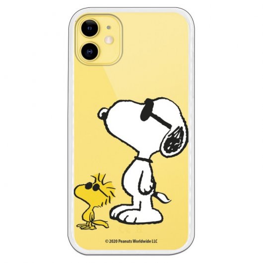 Funda Oficial de Peanuts Woodstock y Snoopy Posado para iPhone 11