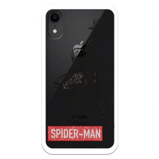 Funda Oficial de Marvel Spiderman Logo Rojo Transparente para iPhone XR