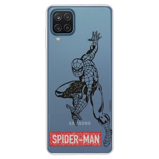 Funda Oficial de Marvel Spiderman Logo Rojo para Samsung Galaxy A12