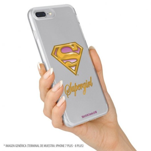 Funda Oficial de DC Comics Supergirl Escudo Transparente para Samsung Galaxy A12