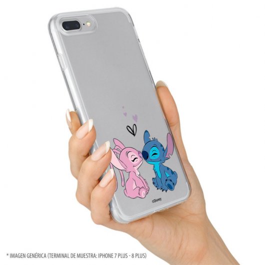 Funda Oficial de Disney Angel & Stitch Beso Lilo & Stitch para Samsung Galaxy A12